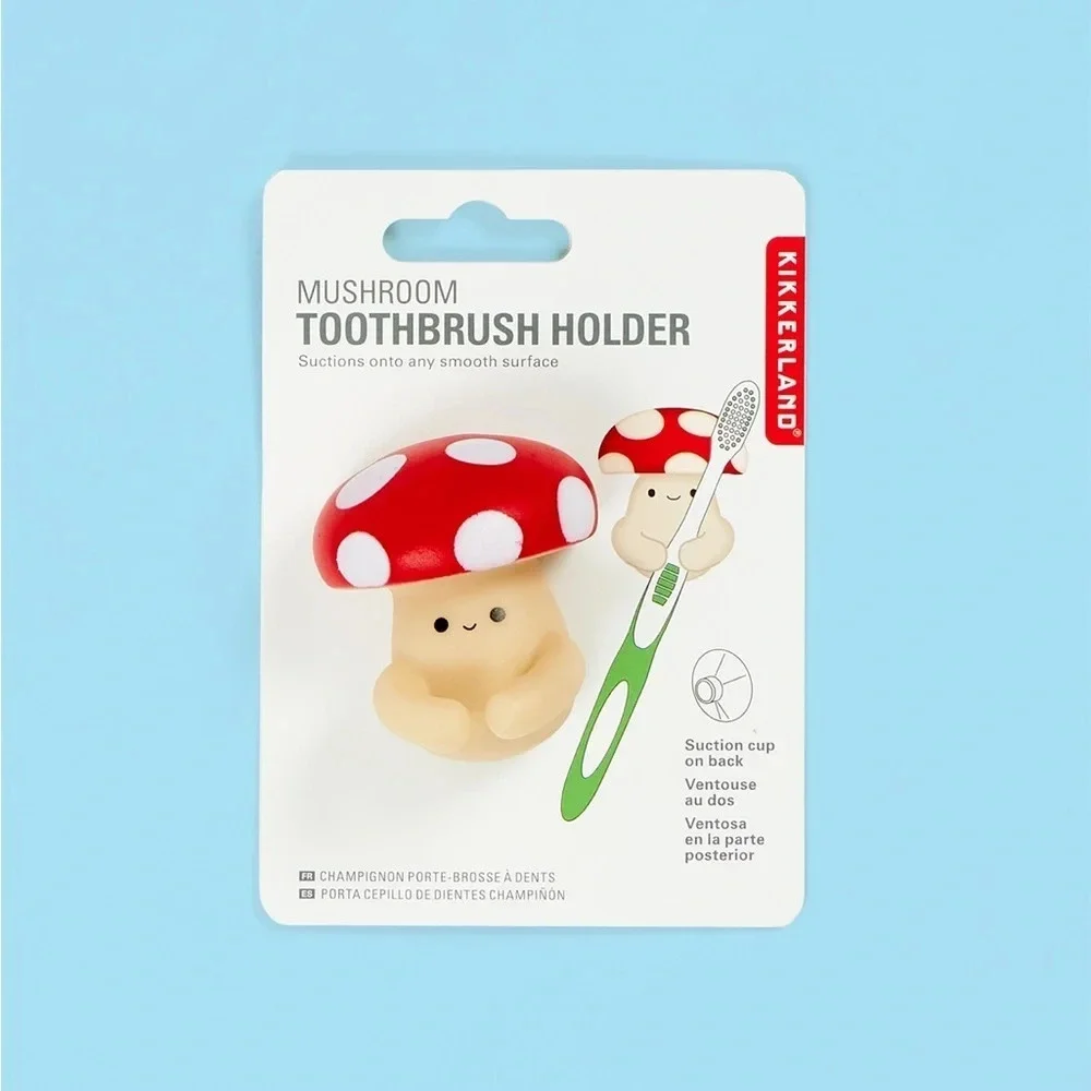 KIKKERLAND Mushroom Toothbrush Holder, NWT 🍄🪥